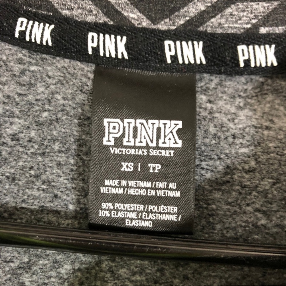 PINK Victoria's Secret Partial Zip Top Gray XS - Picture 3 of 7